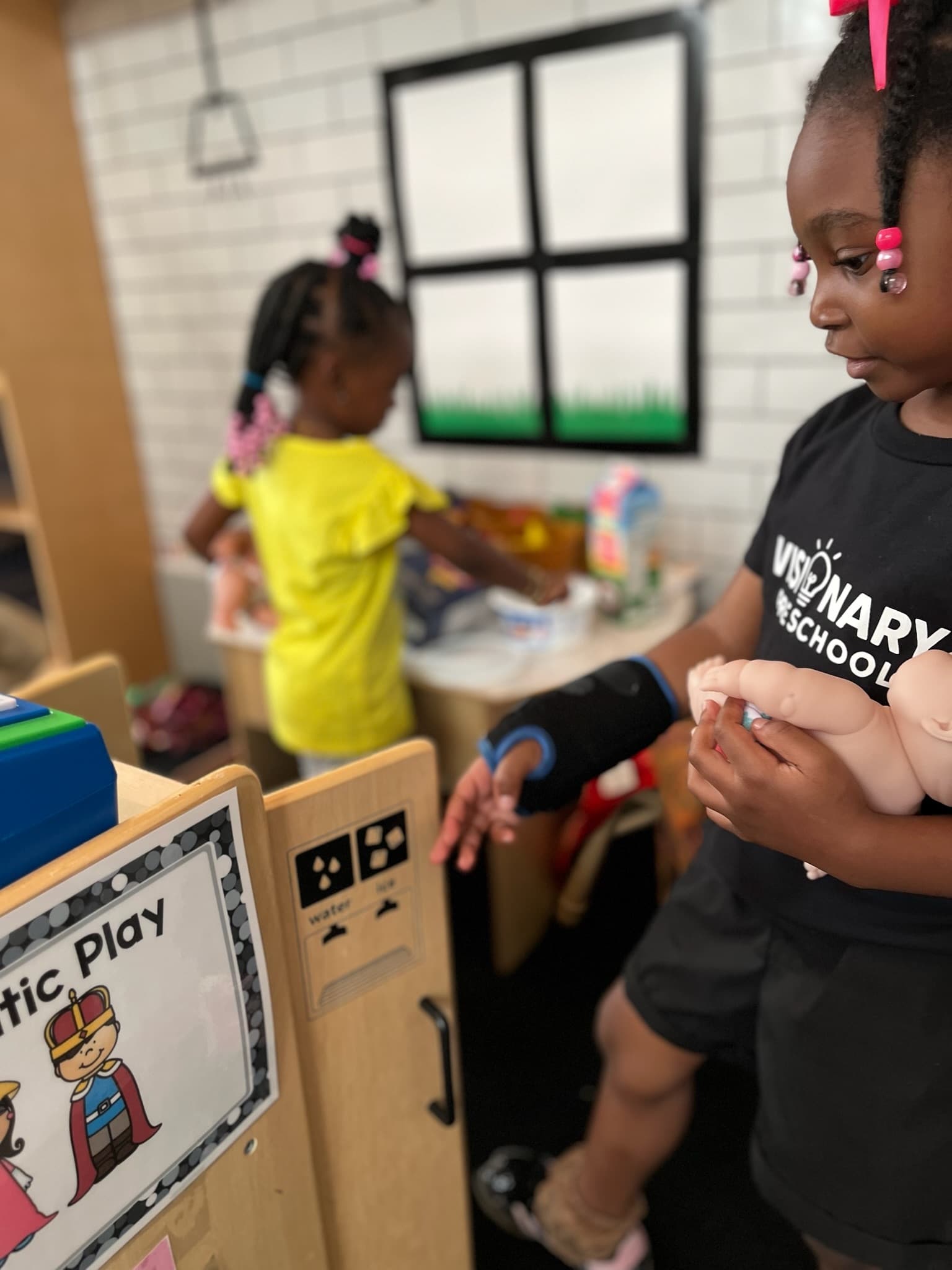 Children developing skills through a guided classroom experience